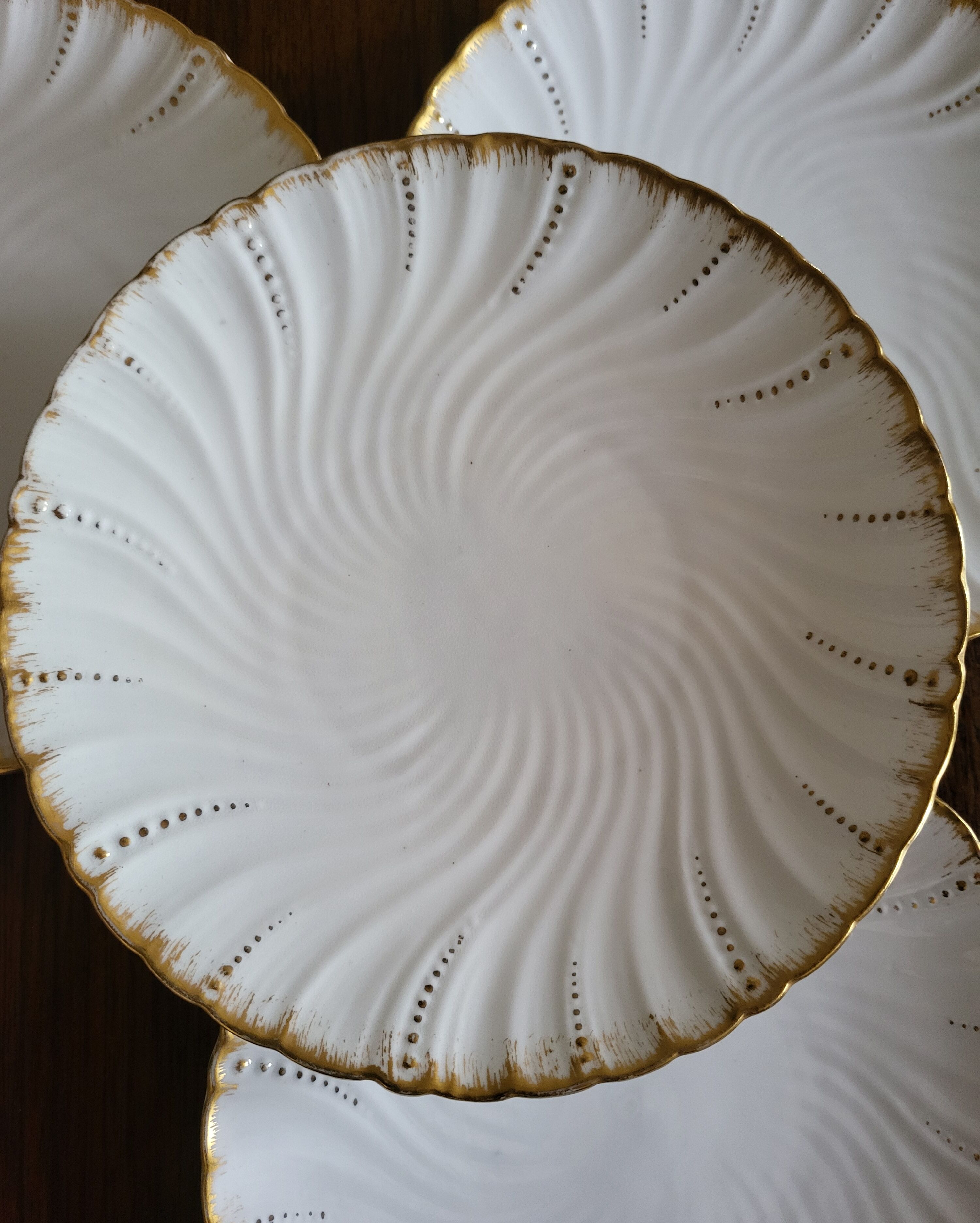 Lot de 4 Assiettes à pain ou à dessert en porcelaine Sarreguemines