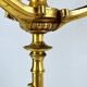 Pair of candelabra with a crane in gilded bronze, bamboo model.
