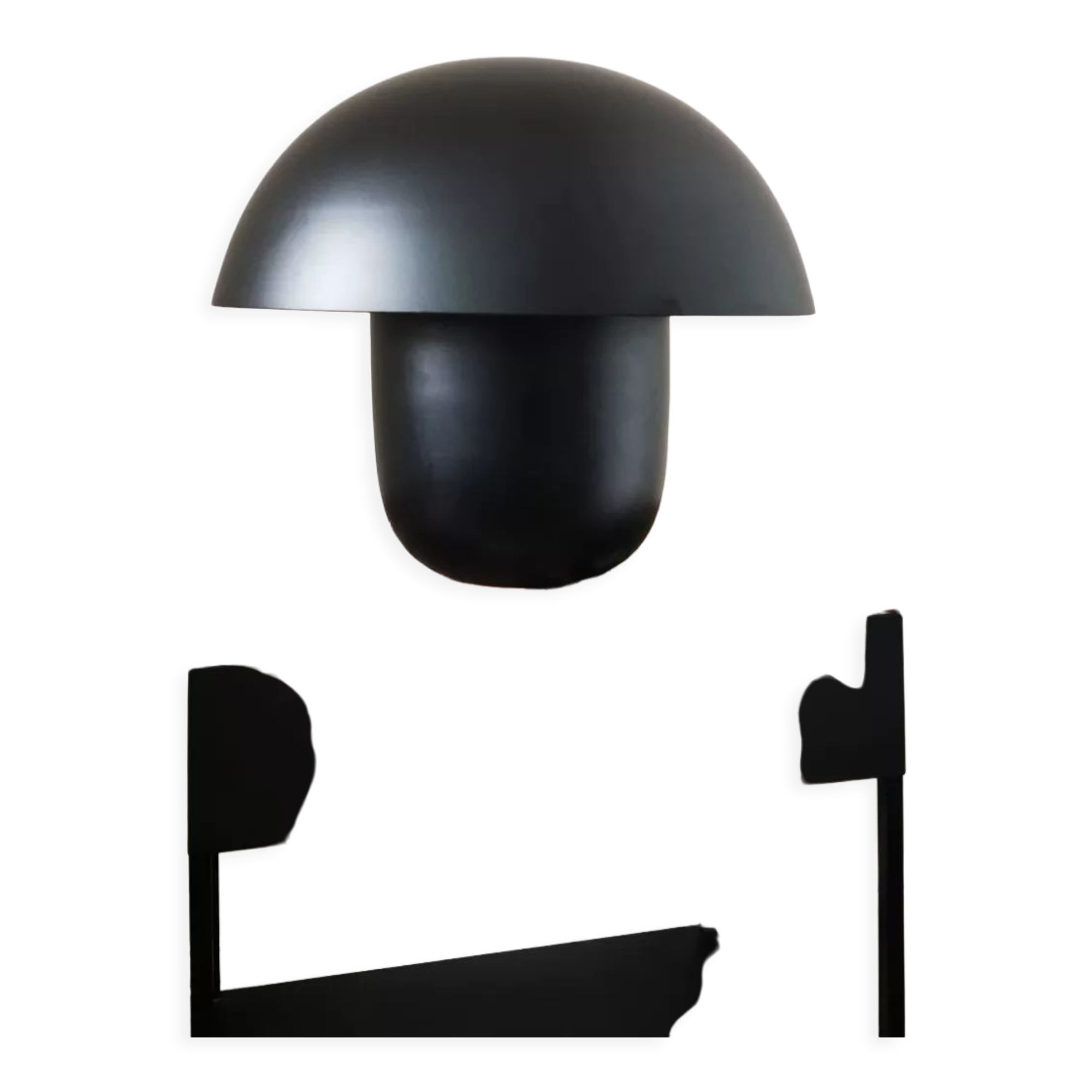 Lampe champignon métal noir