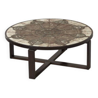 Brutalist coffee table by ox art for trioh, 1970s | danish, handmade
