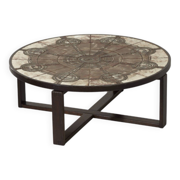 Brutalist coffee table by ox art for trioh, 1970s | danish, handmade
