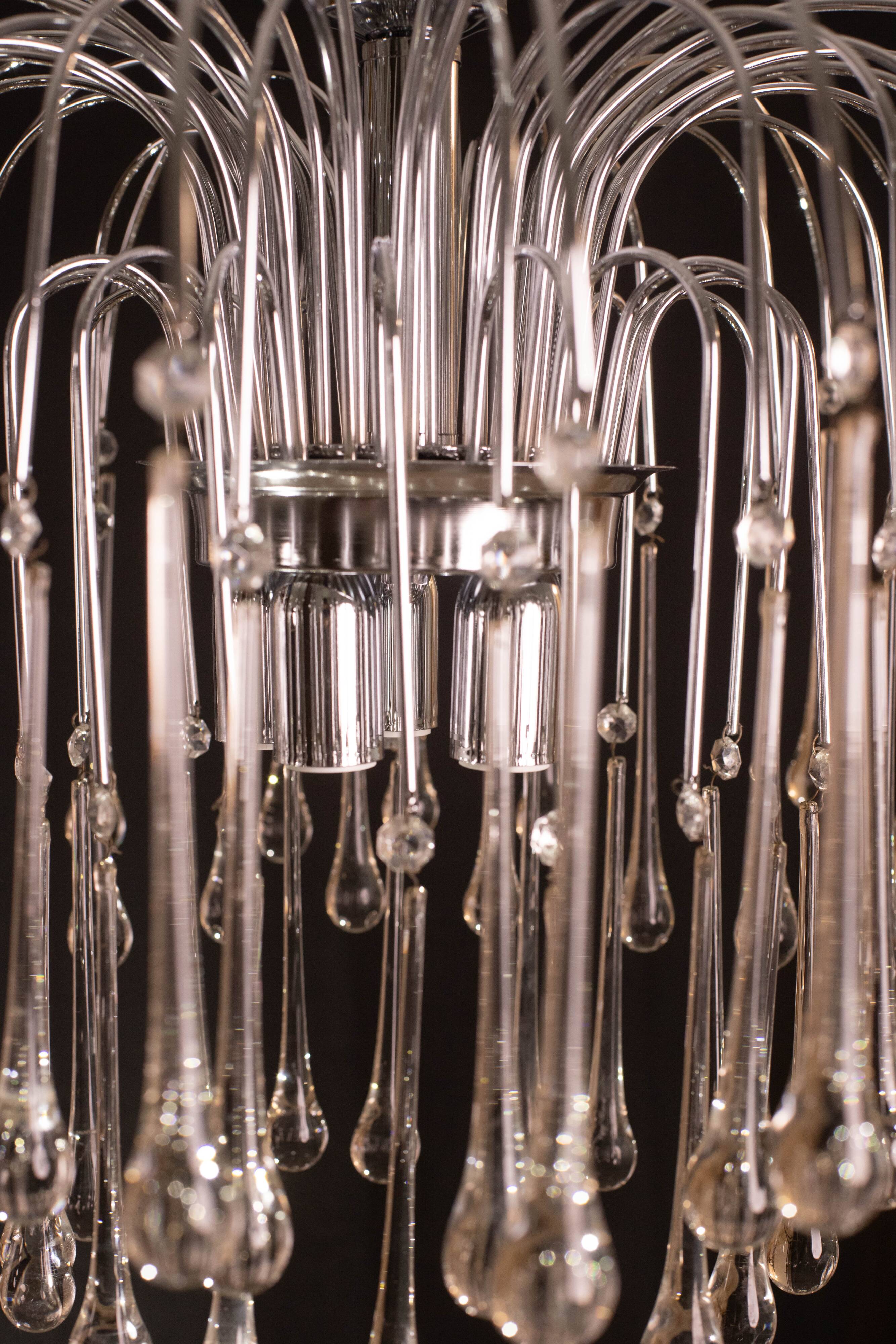 Lady Isabelle Murano Chandelier White Drops, 1980s