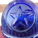 HARDEN fireplace fire extinguishing grenade in fluted blue glass, marked "Star". Rare decoration
