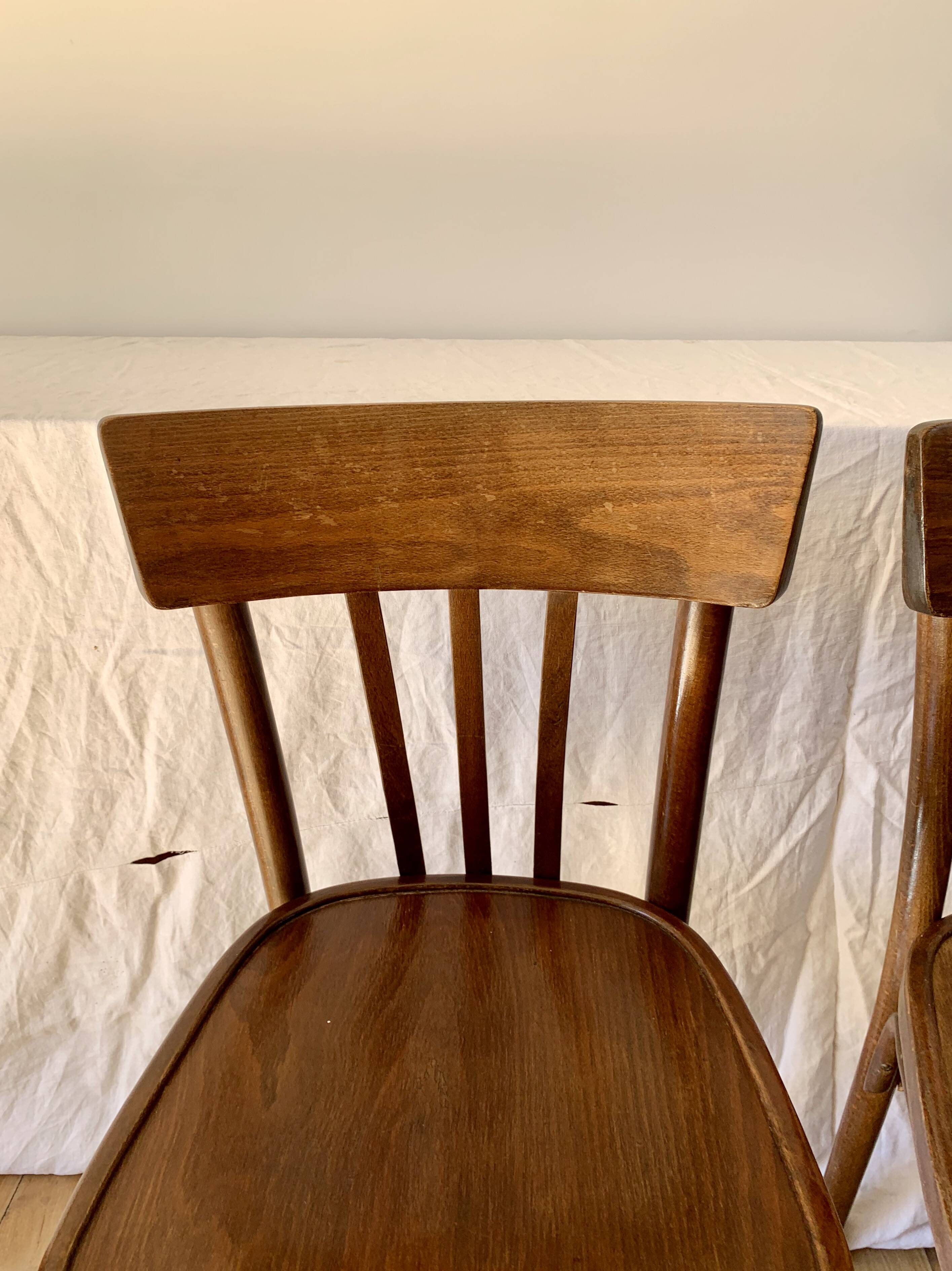 set of 6 bentwood bistro chairs from the 1950s