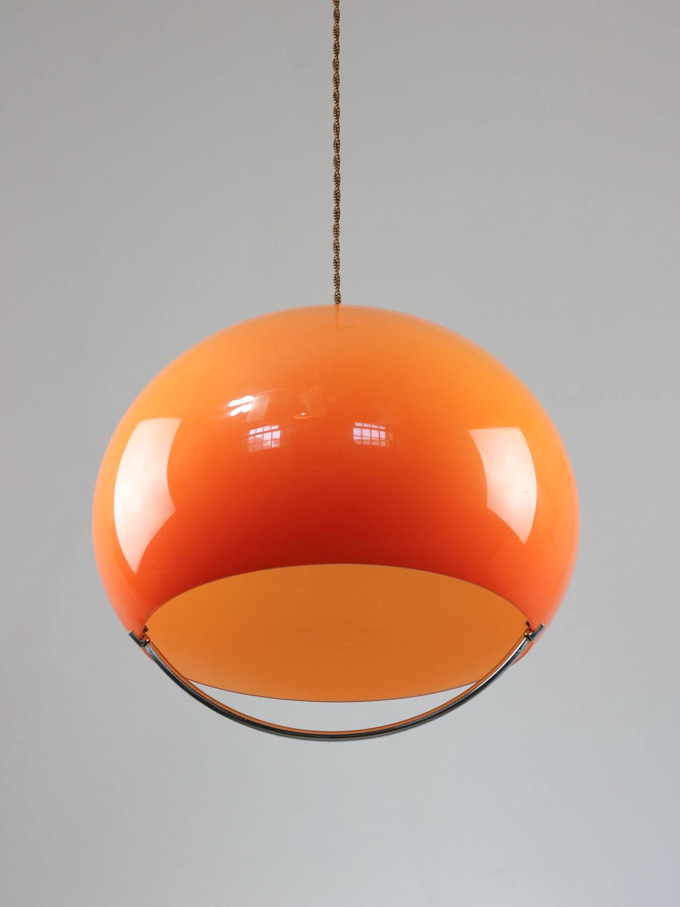 Space Age Orange Jolly Pendant Lamp from Guzzini, 1960s