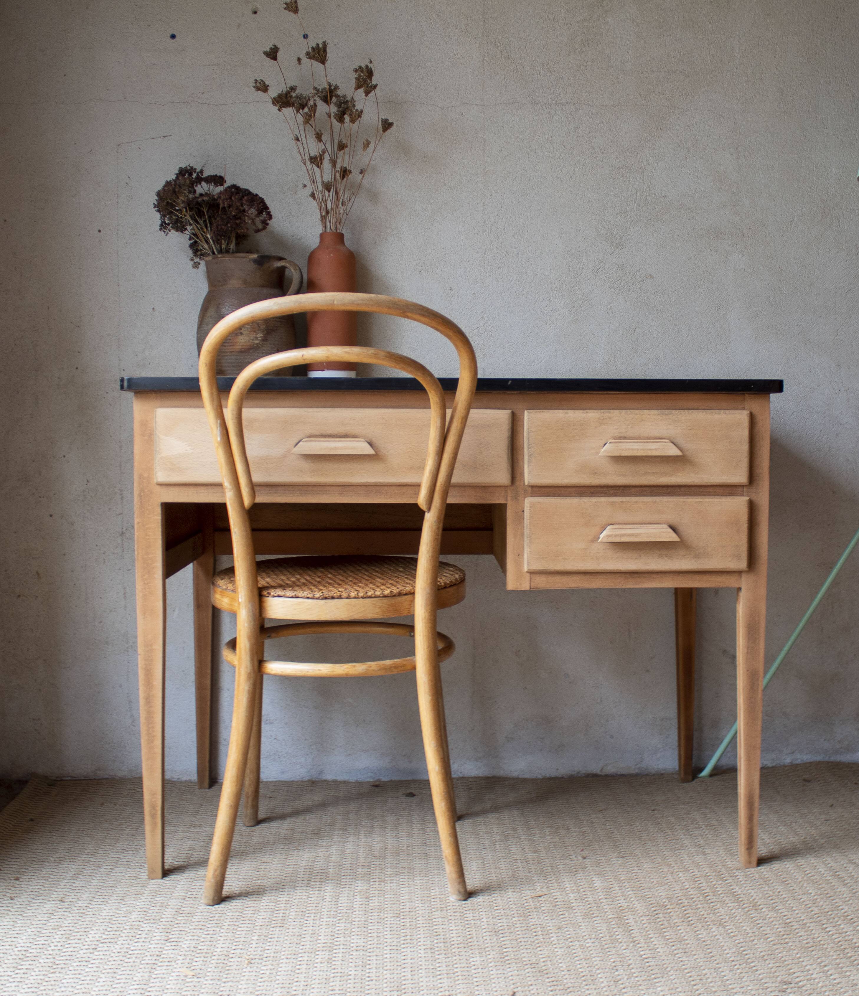 light wood Scandinavian antique desk