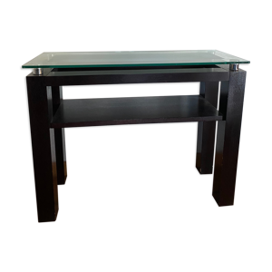 console en bois et verre