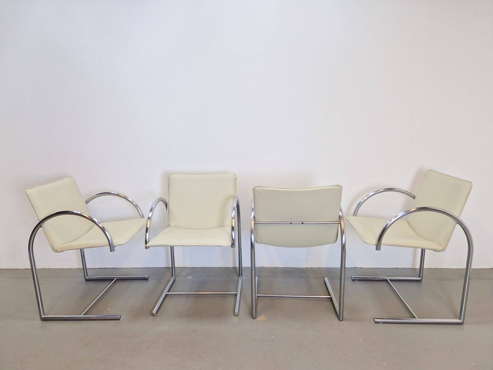 Postmodern Leather Cirkel Chairs by Karel Boonzaaijer & Pierre Mazairac for Metaform, 1980s, Set of 4