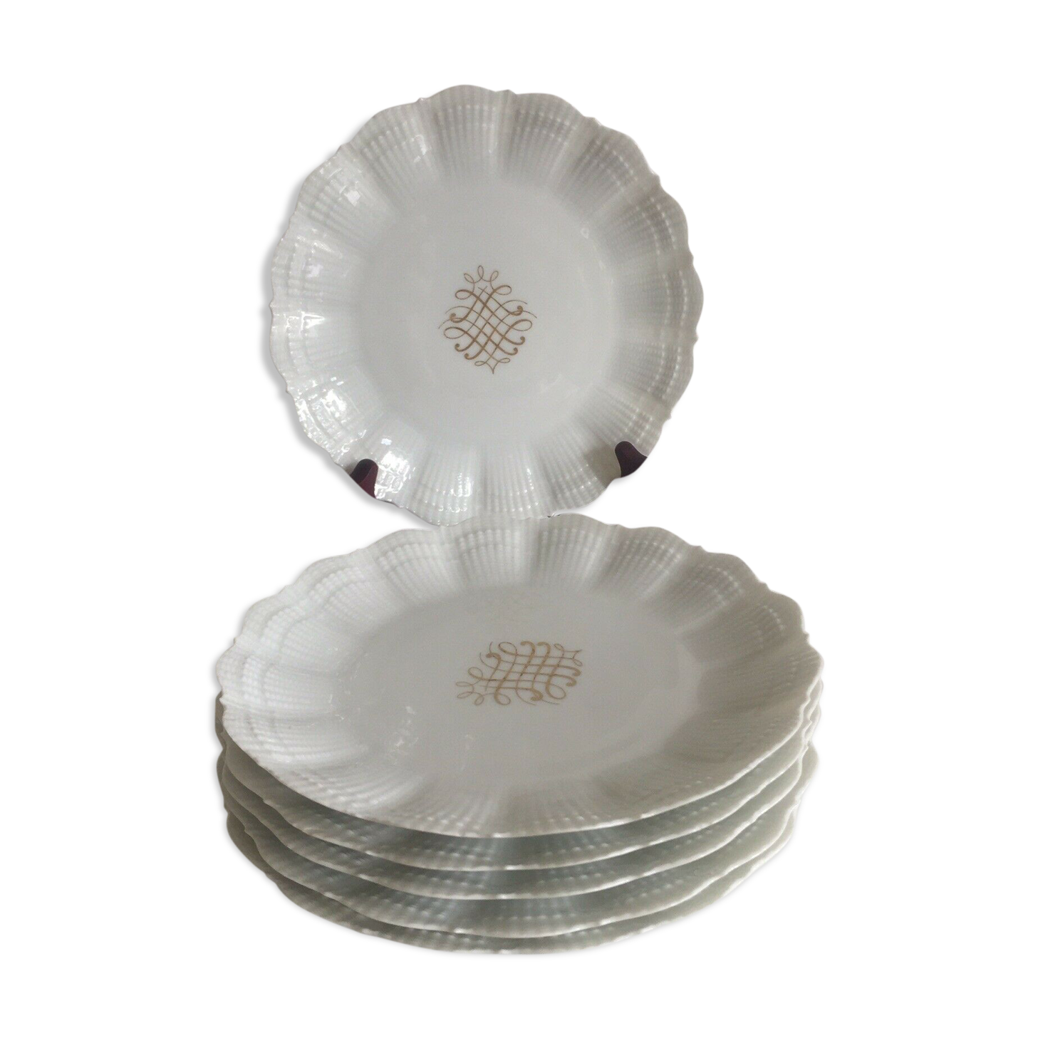 6 porcelain plates Limoges Giraud Brousseau