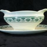 Sauciere en faience boch freres la louviere décor palmette