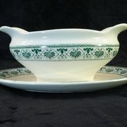 Sauciere en faience Boch freres la louviere décor palmette