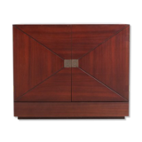 Vintage bar cabinet with brass markings