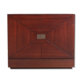Vintage bar cabinet with brass markings