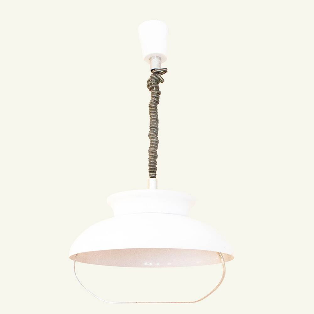 White Space Age Italian Pendant Lamp, 1970s