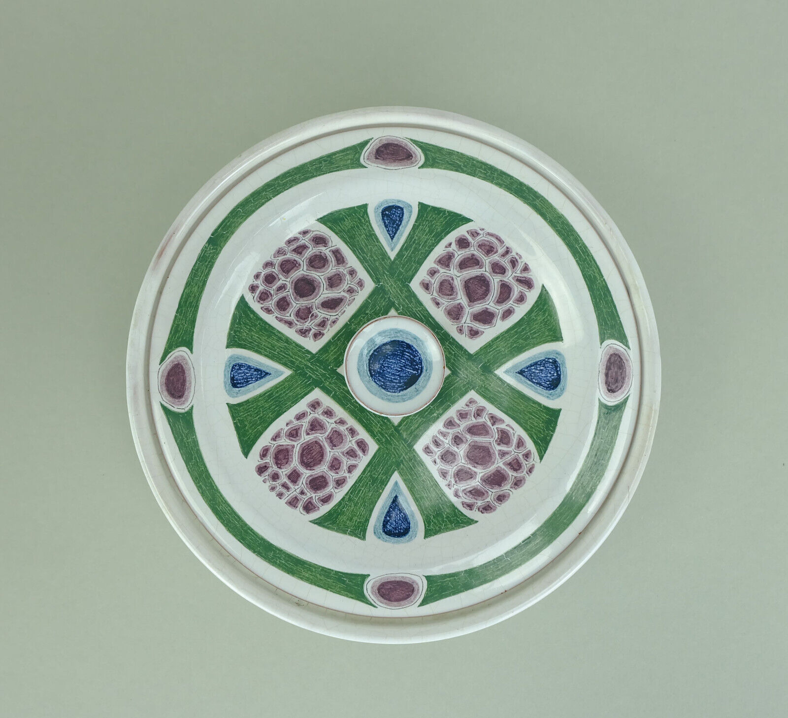 1920s majolika karlsruhe vessel with lid art déco pottery model 1966