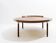 Table basse en bois et cuir du milieu du siècle
