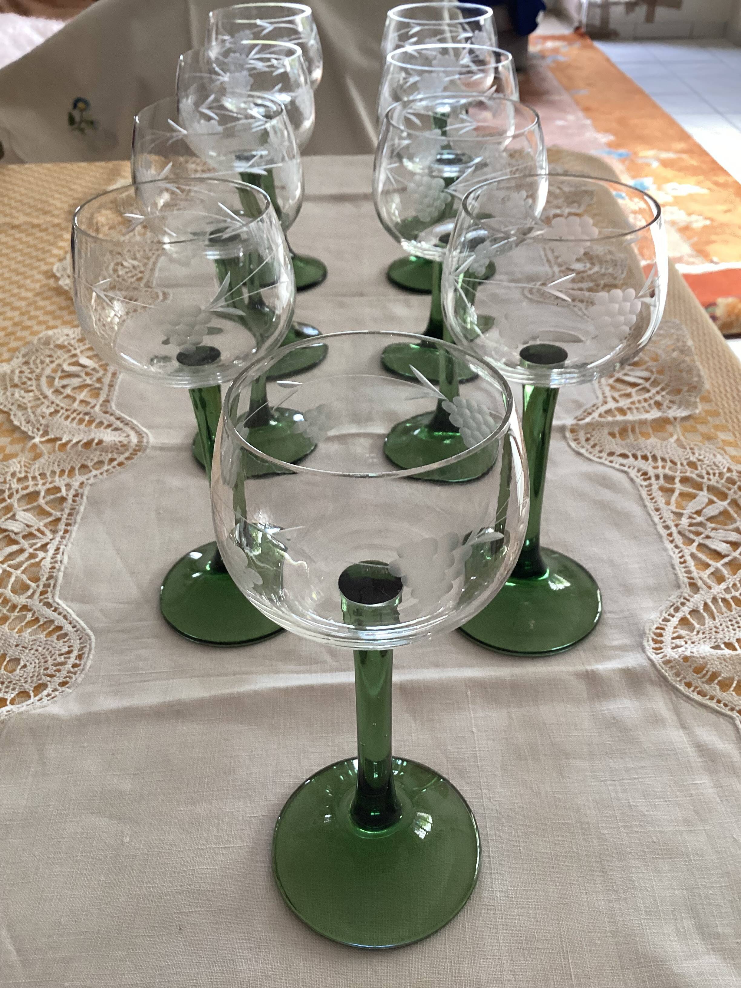 9 Alsace Cristalline wine glasses, dimensions: height - 17cm - diameter - 7cm -