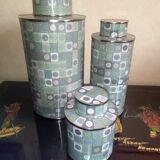 Fabienne Jouvin, set of 3 cloisonné boxes, signed