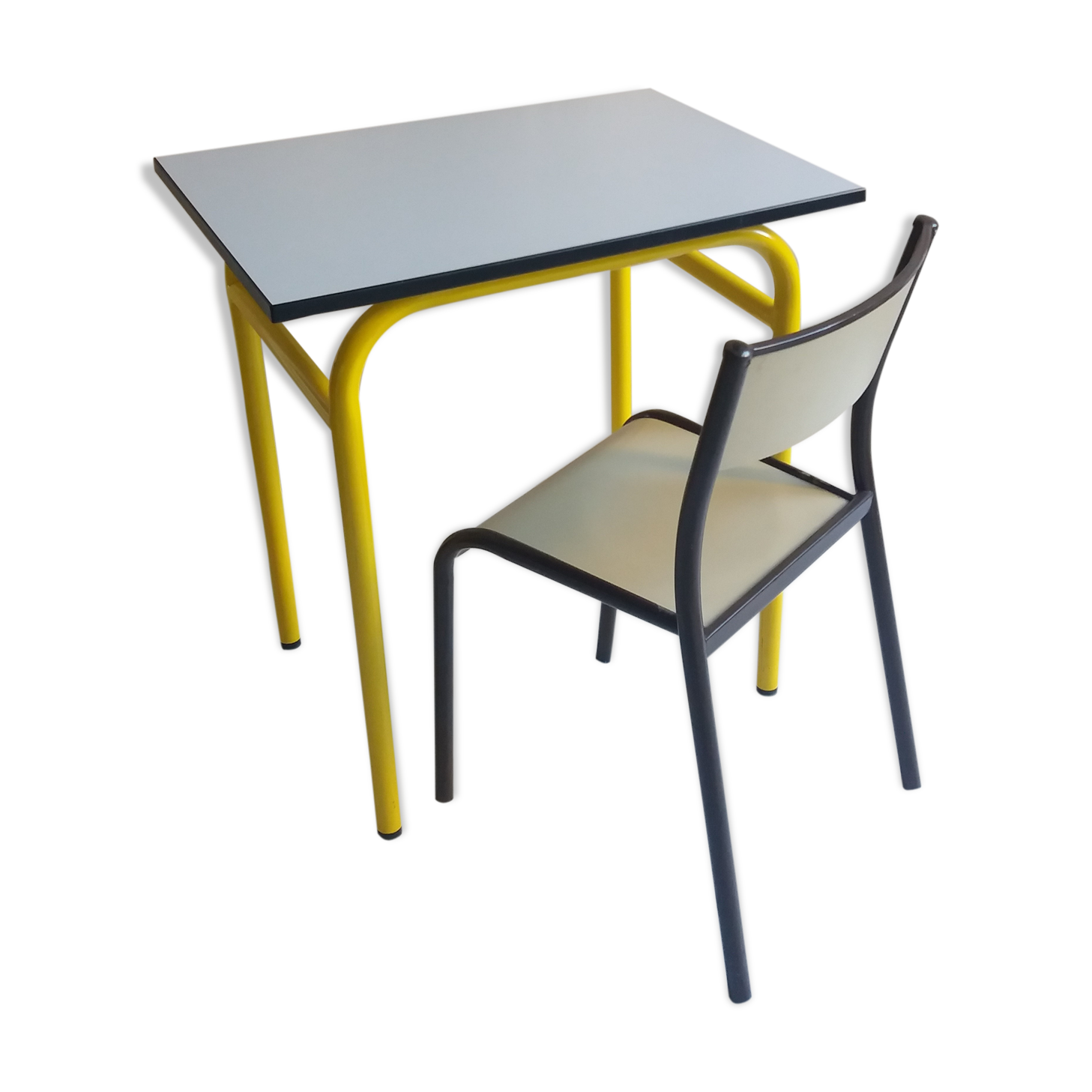 Vintage yellow desk and chair
