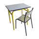 Bureau vintage jaune et sa chaise