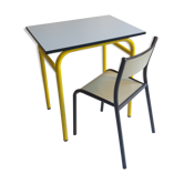Vintage yellow desk and chair