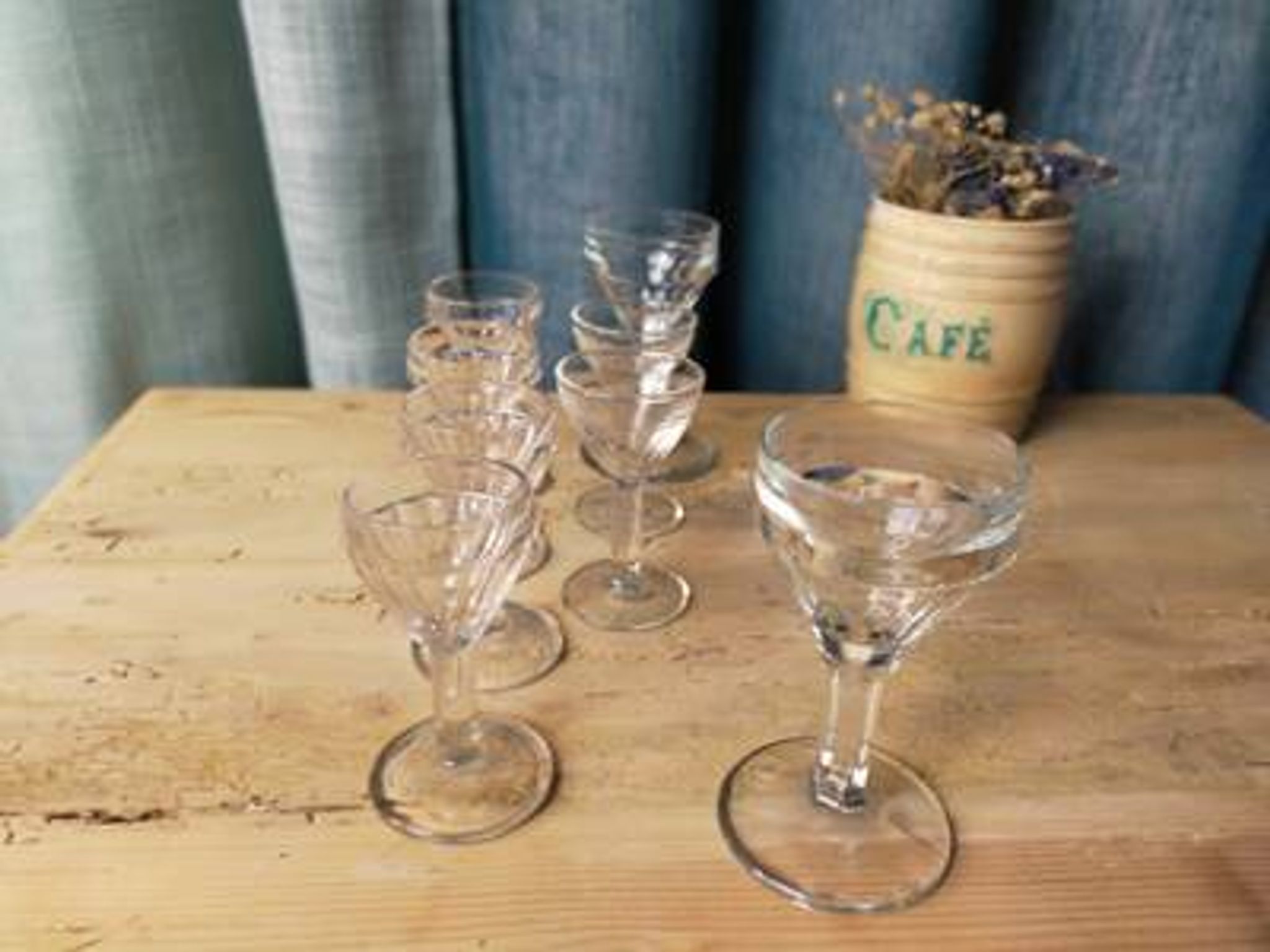 Lot de 8 Verres à pied - verres de bistrot