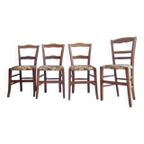 Antique wooden bistro chairs - floral seat