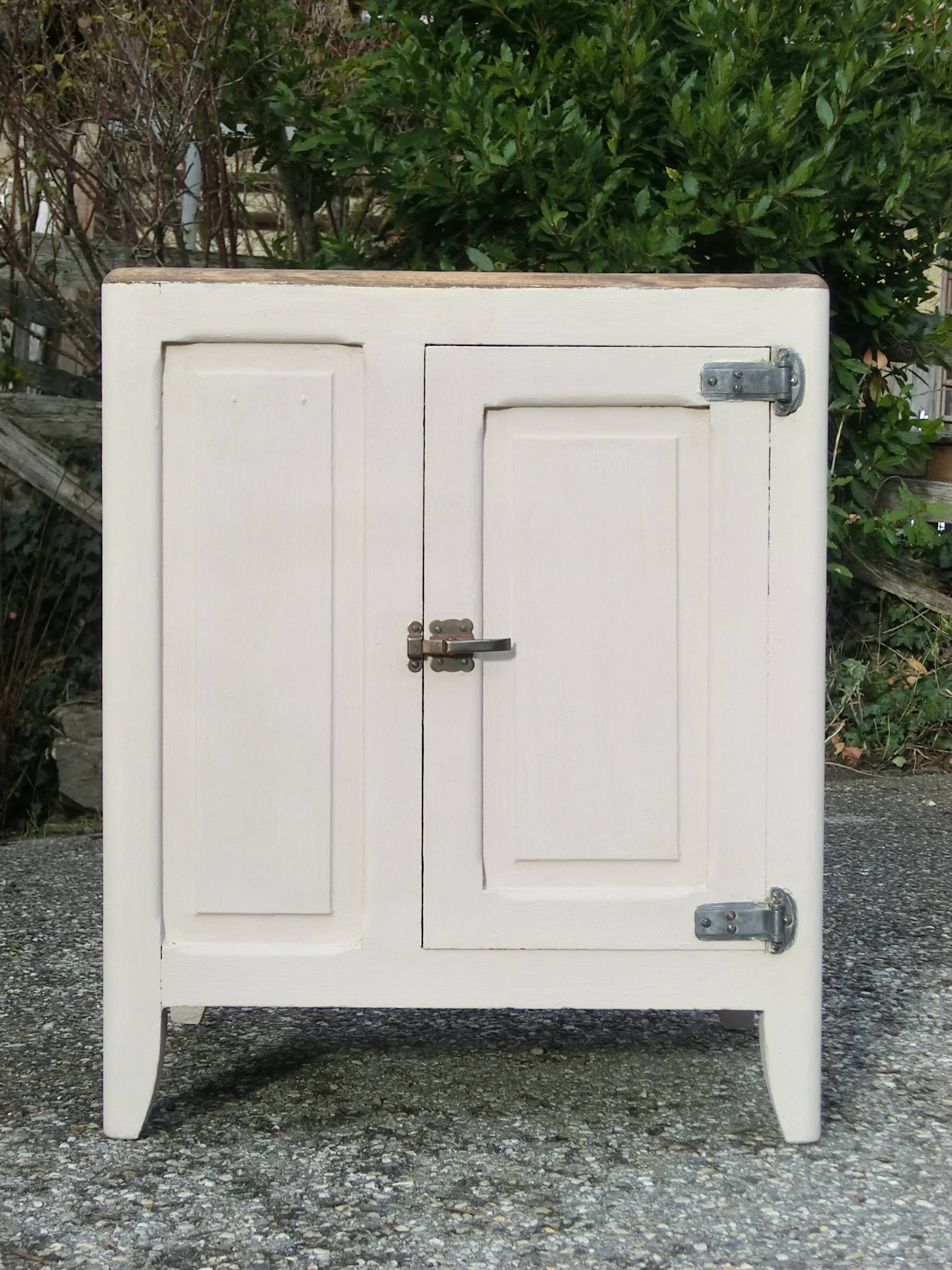 Old bistro icebox in solid oak - Small sideboard