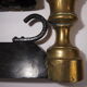 Pair Chenets vintage brass / old fireplace chenets