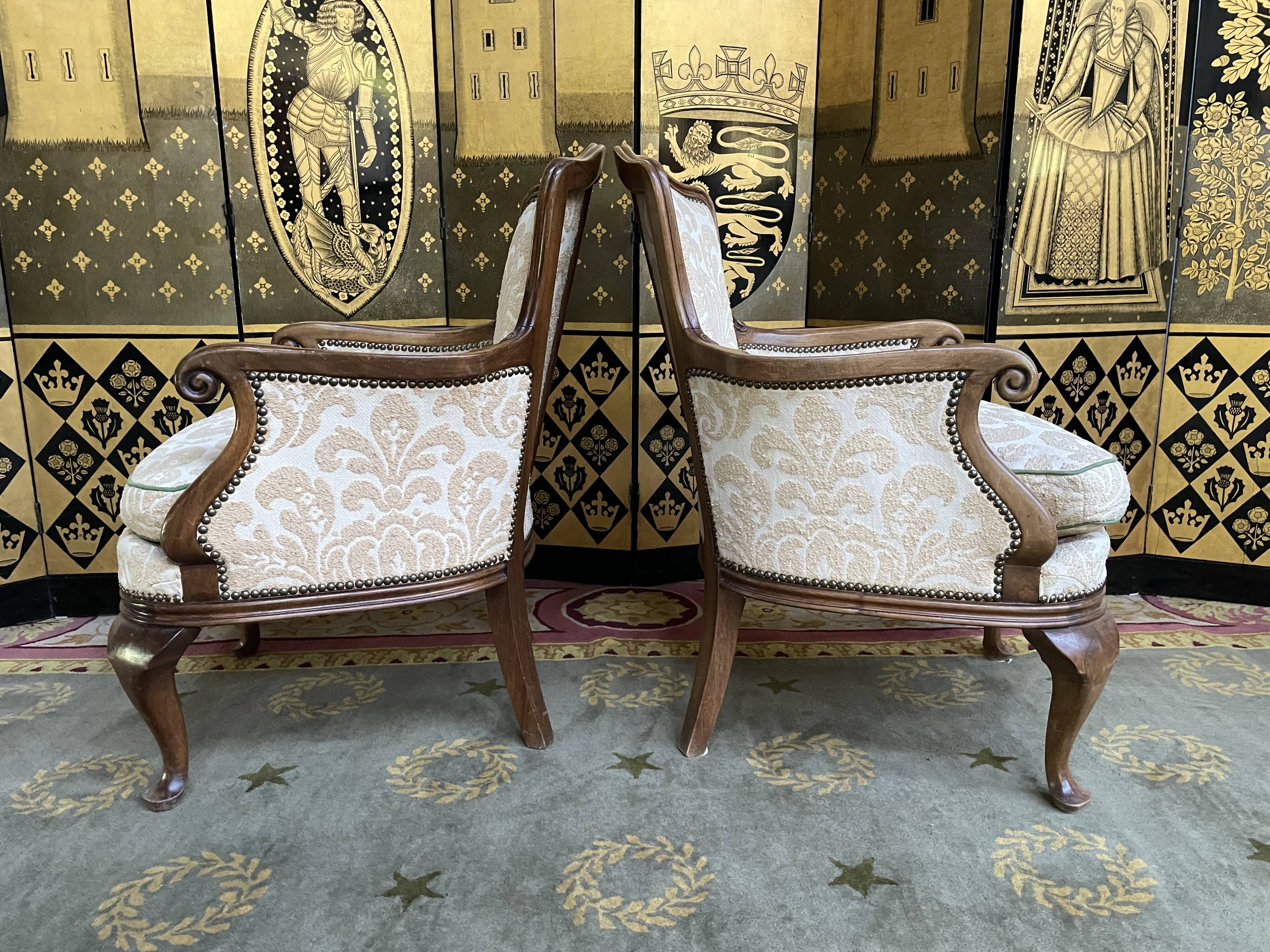 Pair of English armchairs