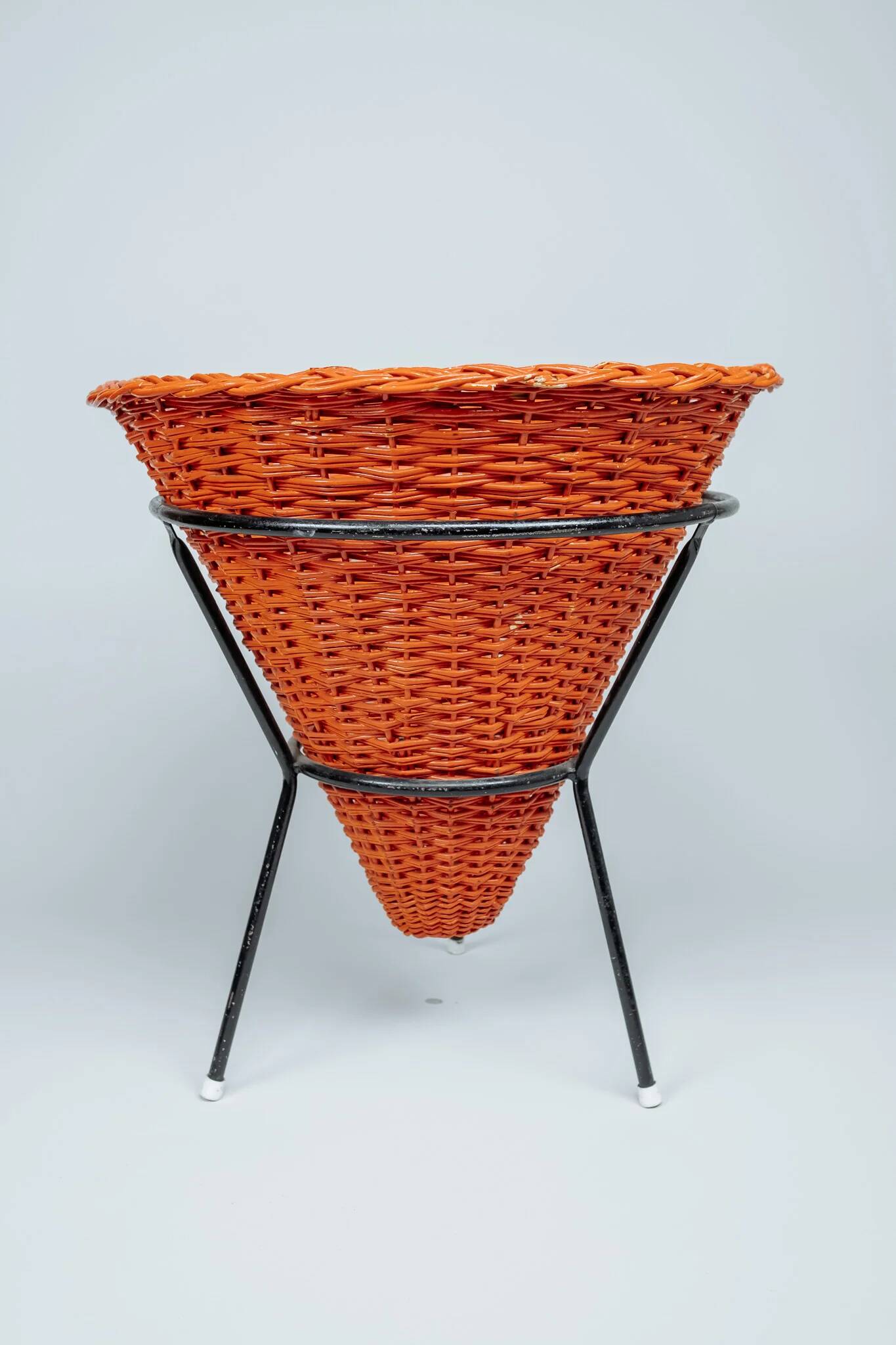 Vintage orange basket for plants or toys, Dirk van Sliedrecht for Rohé