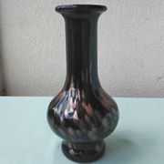 Black glitter glass vase