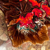 Vintage leaf-shaped earthenware centerpiece/trinket tray