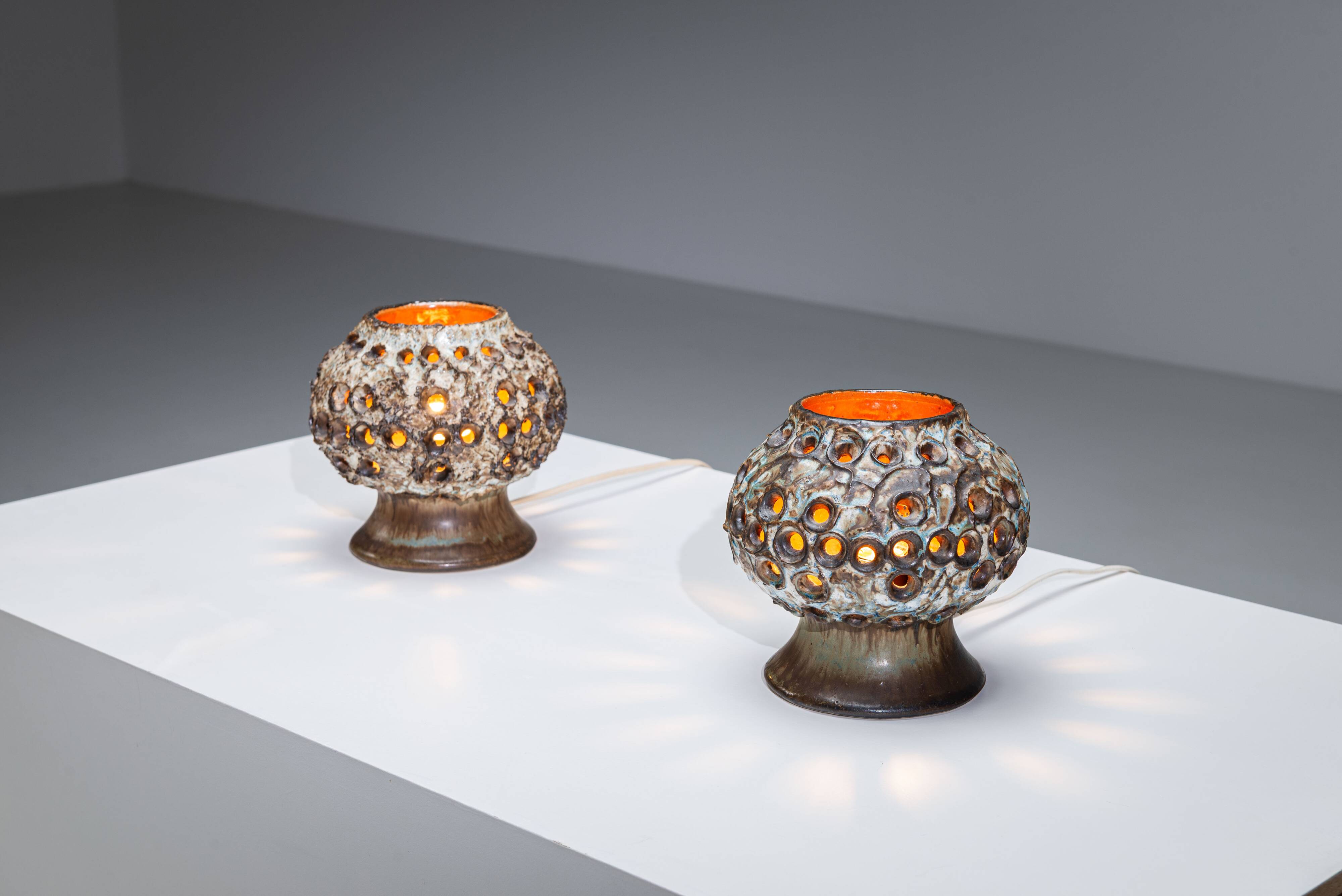 Pair of ceramic table lamps by Bruno Karlsson for EGO Stengods Atelje