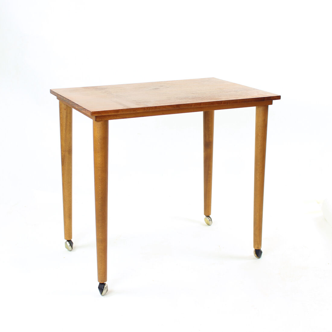 Coffee Table On Wheels In Teak, Czechoslovakia 1970s