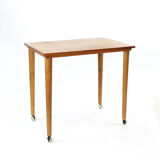 Coffee Table On Wheels In Teak, Czechoslovakia 1970s