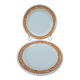 Lot de 2 assiettes plates Sarreguemines décor orange vintage