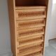 Wood and rattan restored chest of drawers