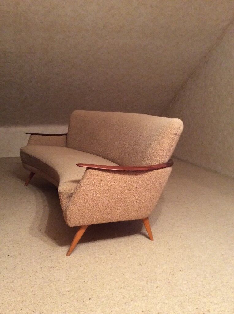 Set arc + 2 chairs 50s 60s Danish sofa good condition