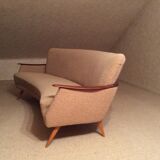 Set arc + 2 chairs 50s 60s Danish sofa good condition