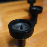 Black Chandelier 3 70s candles brutalist style