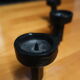 Black Chandelier 3 70s candles brutalist style