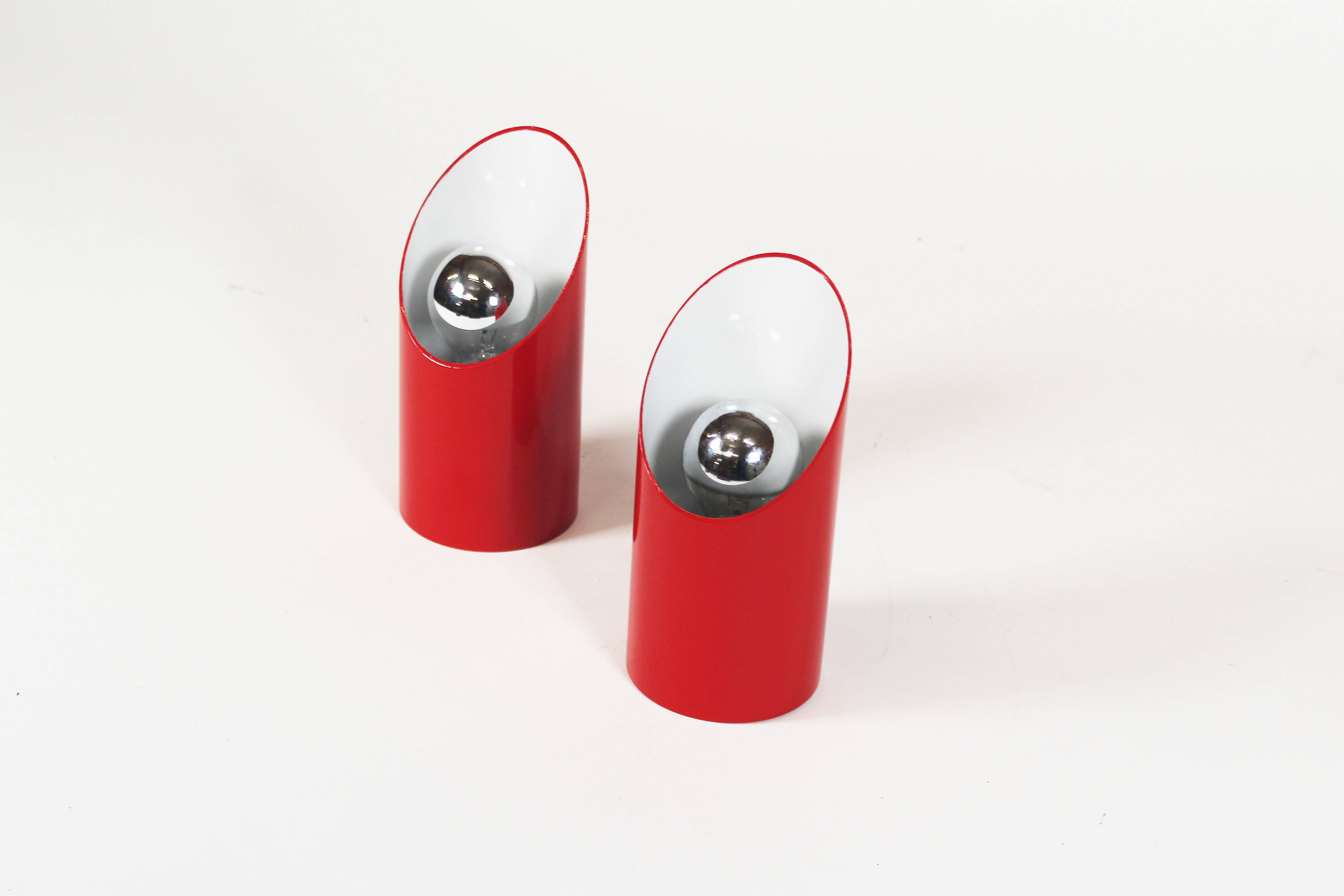 Original 1970's Pop art 'Obliqua' wall lamps by Ignazia Favata and Claudio Dini for Bieffeplast