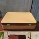 Paire ancienne valise carton marron & beige avec anse bakélite vintage