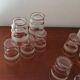 Lot de 10 verres anciens avec bandes granitées et dorées