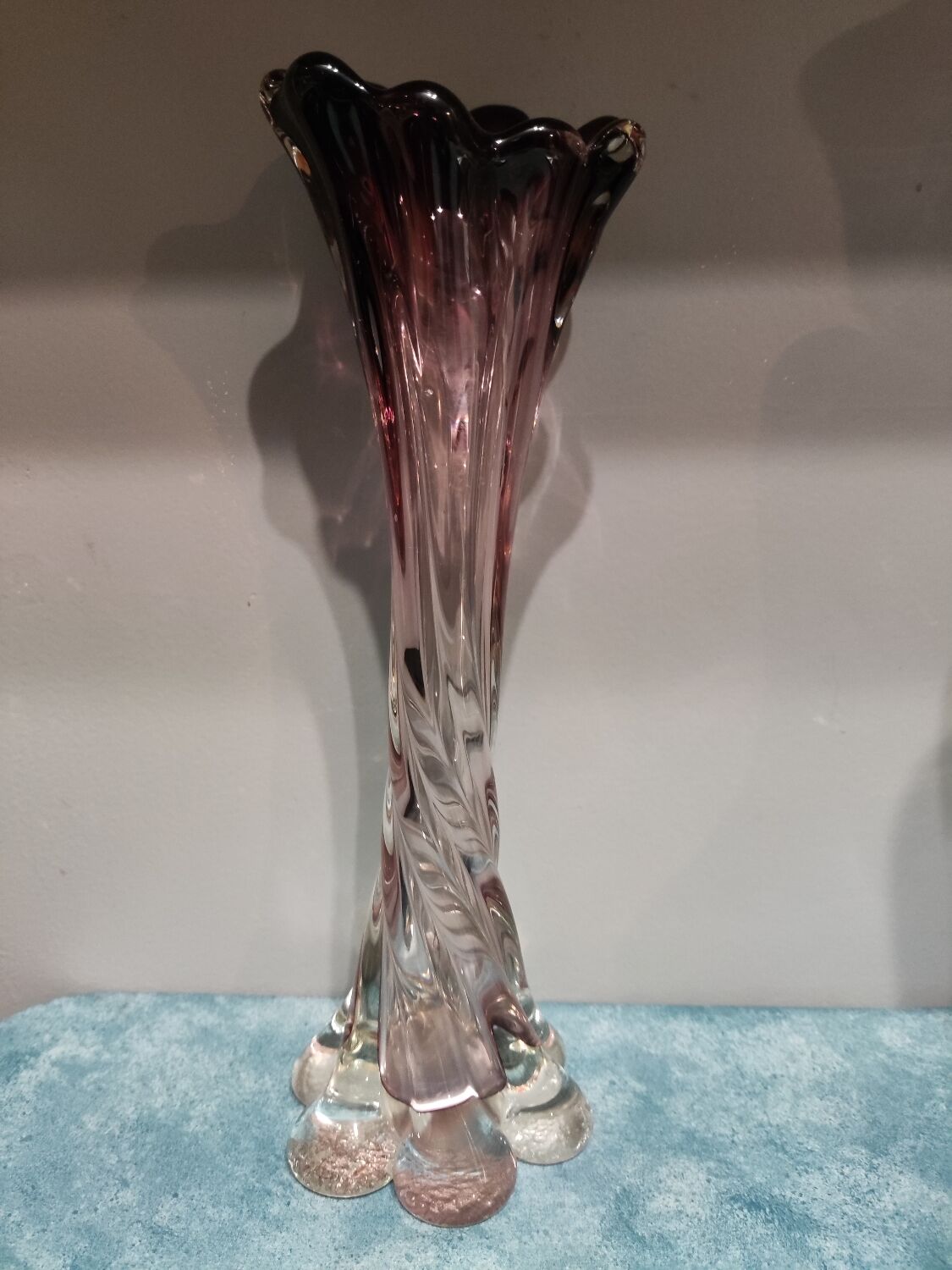 Blown glass vase called elephant's foot