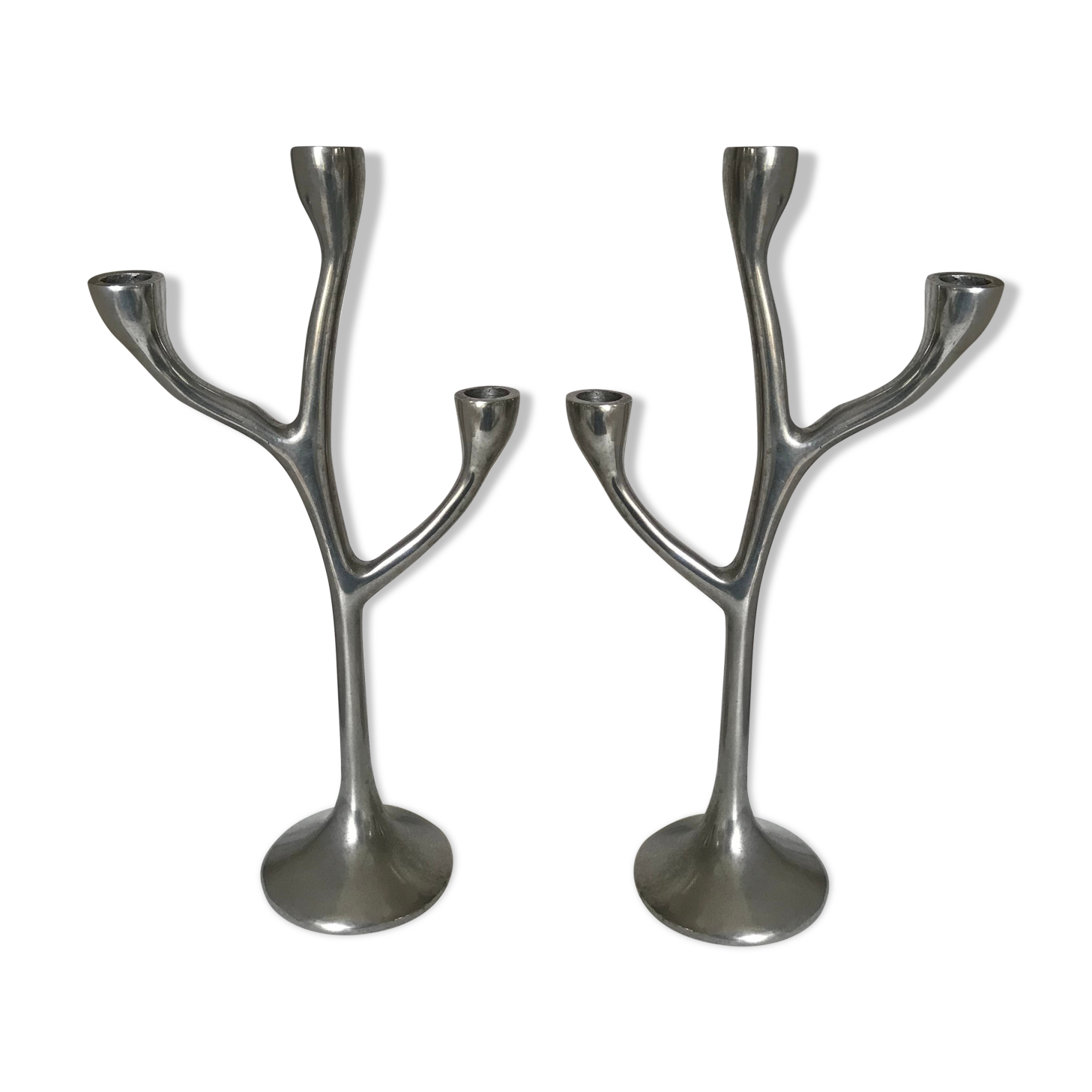 Pair of 70's design candlesticks