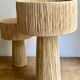 Minimalist raffia bedside table lamp
