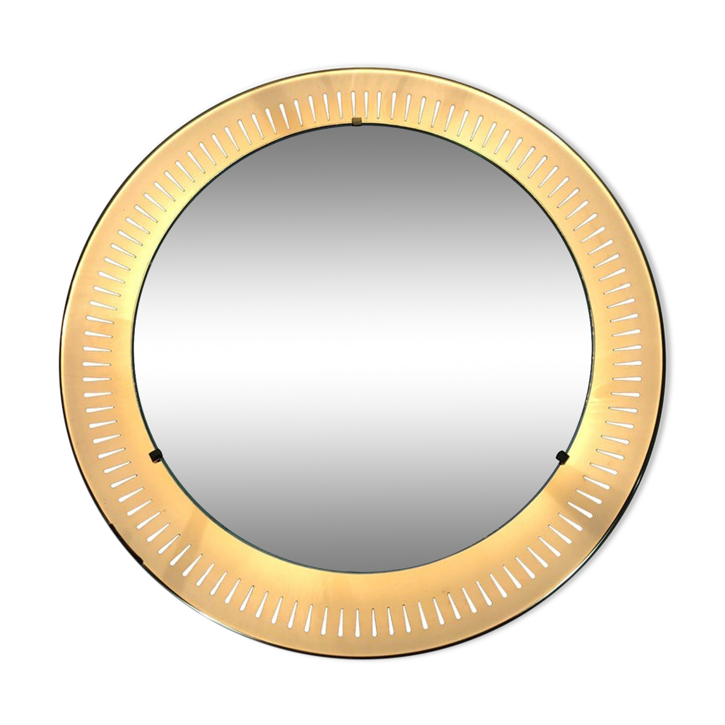 Metal mirror lit by Hillebrand, Germany, 1950s