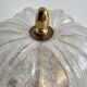 Lampe de table en laiton vintage et verre en forme de feuille